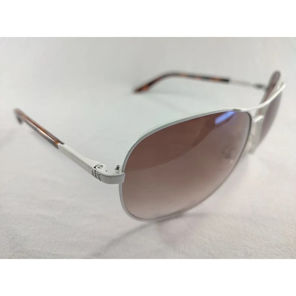Armani Exchange AX 2038/S White Aviator Sunglasses‎ Brown Gradient Lenses 58-14